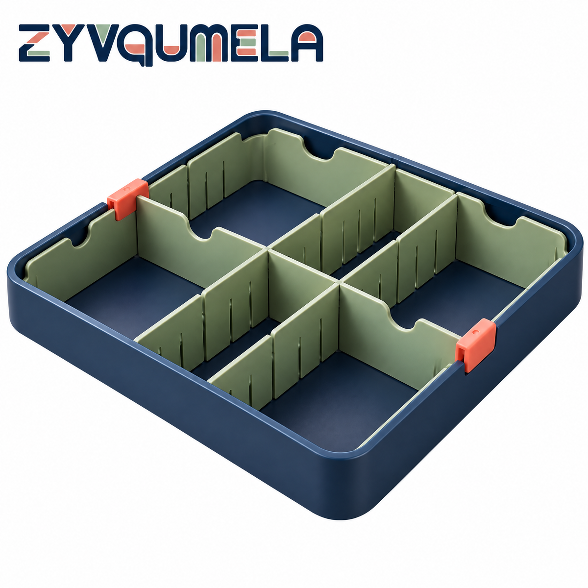 ZYVQUMELA Adjustable Drawer Organizer with Removable Dividers, Dresser Storage Tray for Socks, Underwear and Accessories, Sage Green