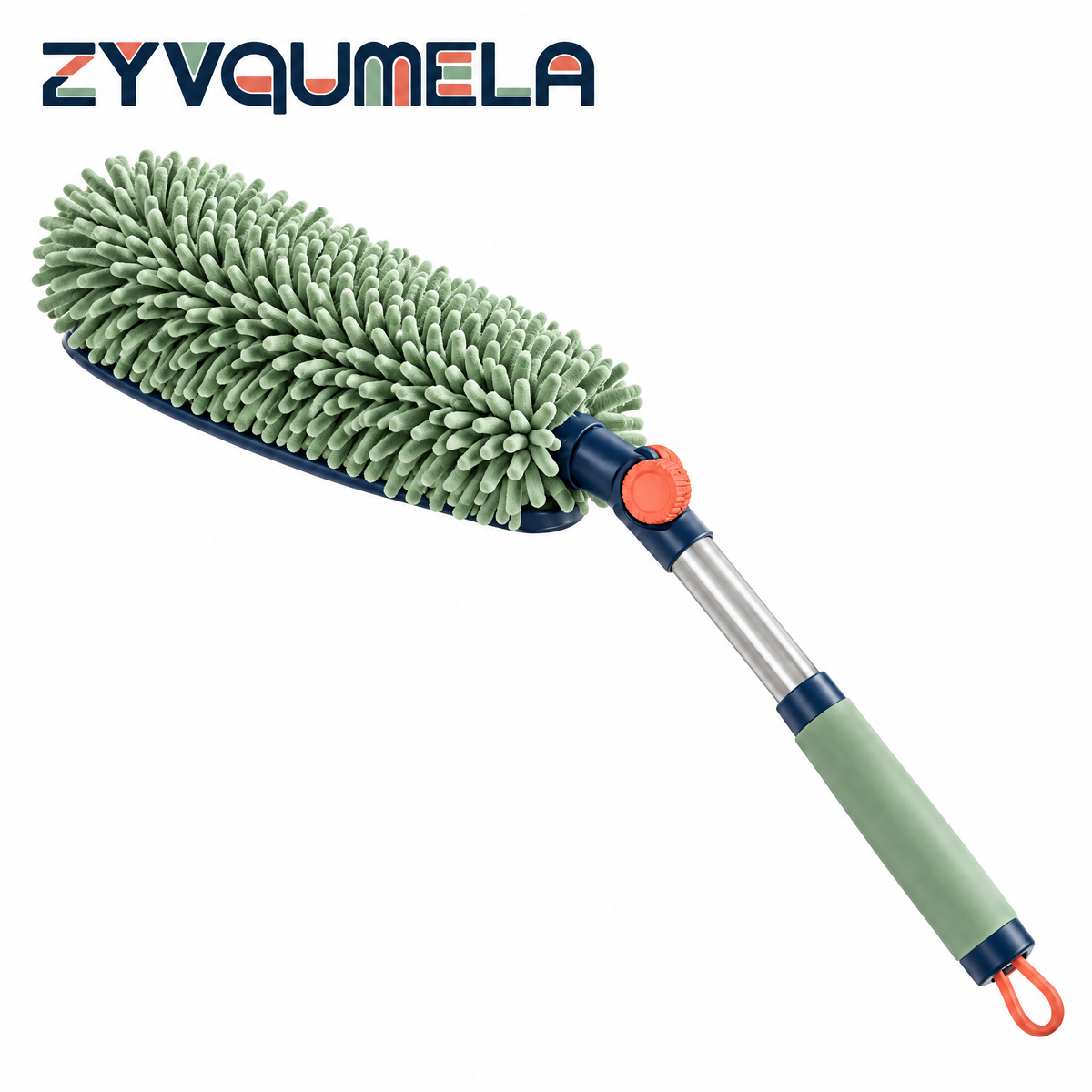 ZYVQUMELA Telescopic Microfiber Duster, Extendable Chenille Dusting Wand with 180-Degree Adjustable Head for Shelves and Furniture