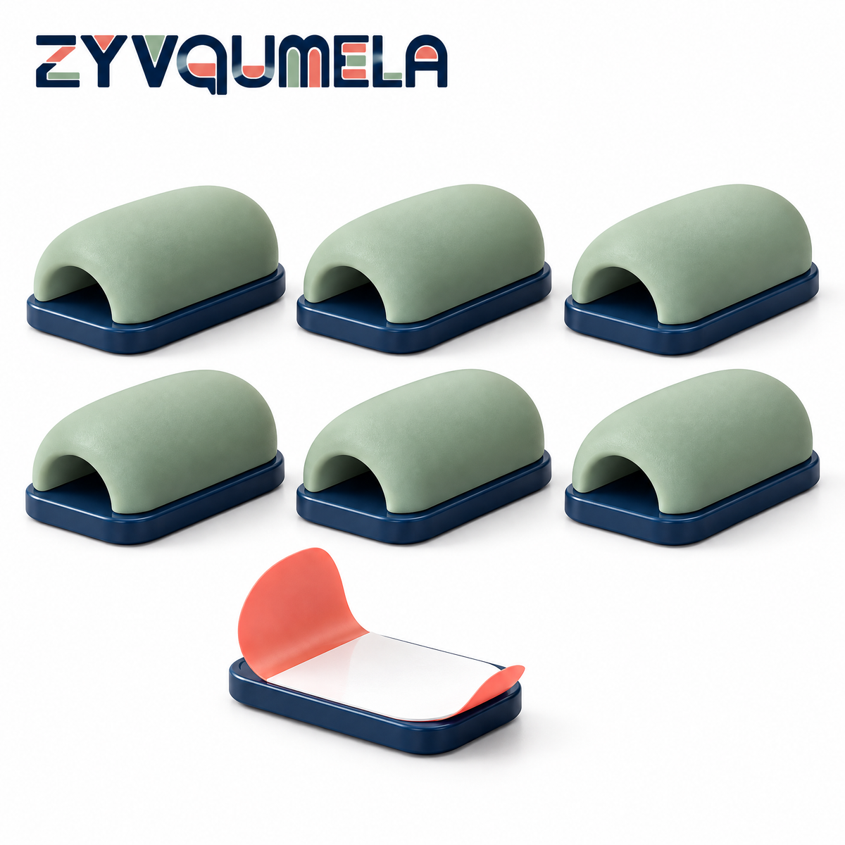 ZYVQUMELA Self-Adhesive Silicone Cabinet Door Bumpers, Cushioned Furniture Pads for Cabinets, Drawers and Wardrobes, Sage Green, 6-Pack