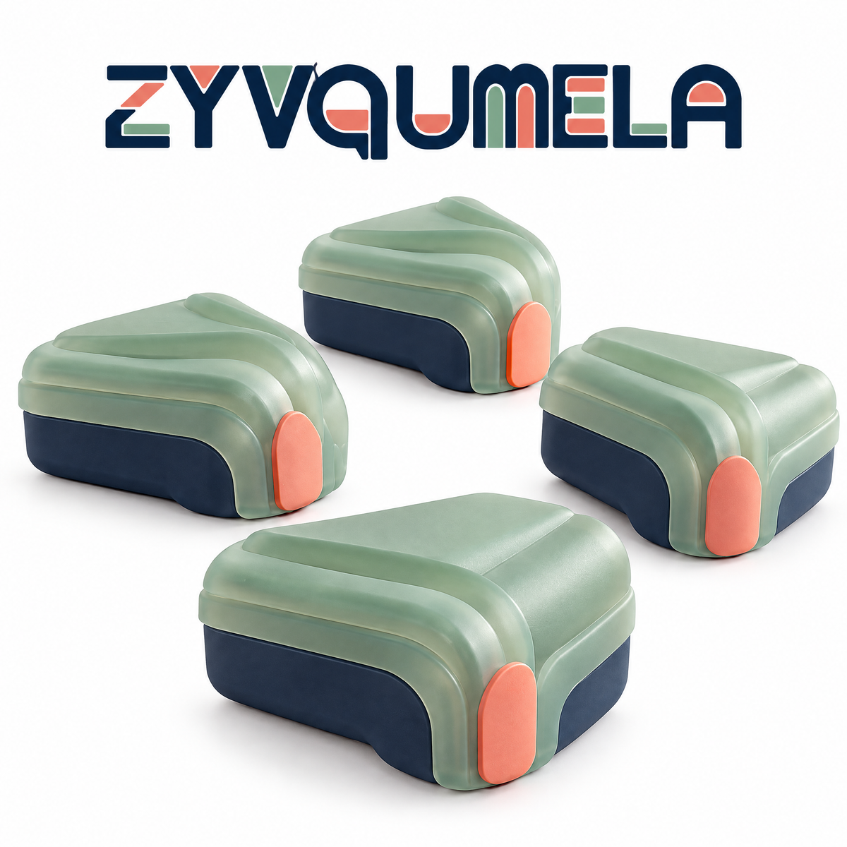 ZYVQUMELA Silicone Table Corner Guards, Adhesive Wraparound Furniture Edge Cushions for Coffee Tables, Desks and Cabinets, 4-Pack