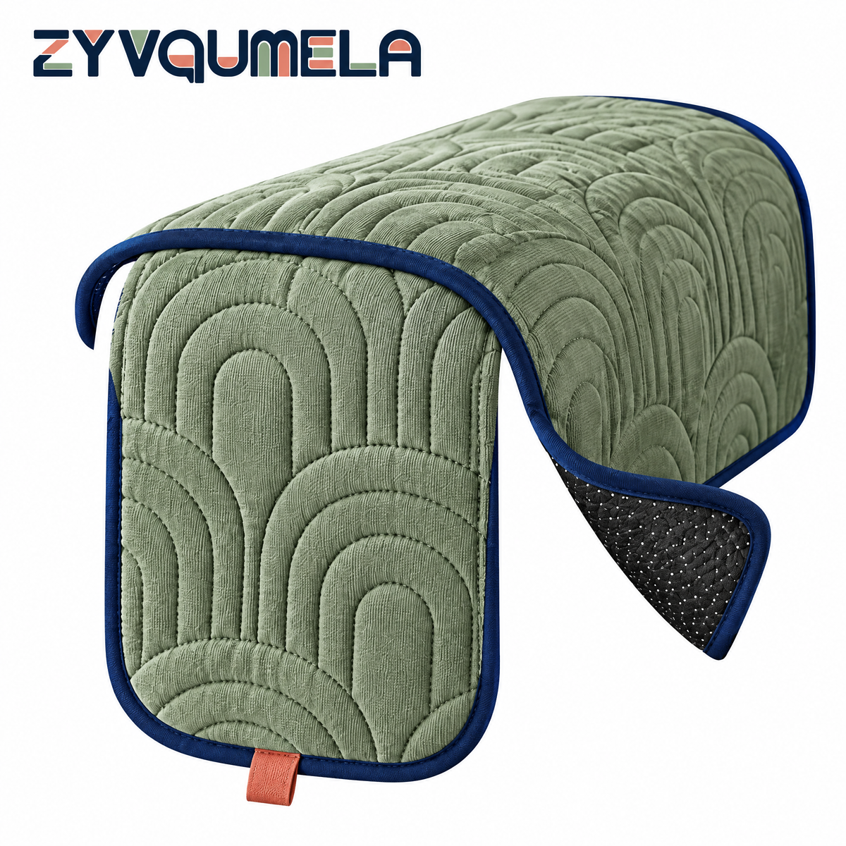 ZYVQUMELA Quilted Sofa Arm Protector, Non-Slip Couch Armrest Cover for Sofas, Armchairs and Recliners, Washable Sage Green, 1 Piece
