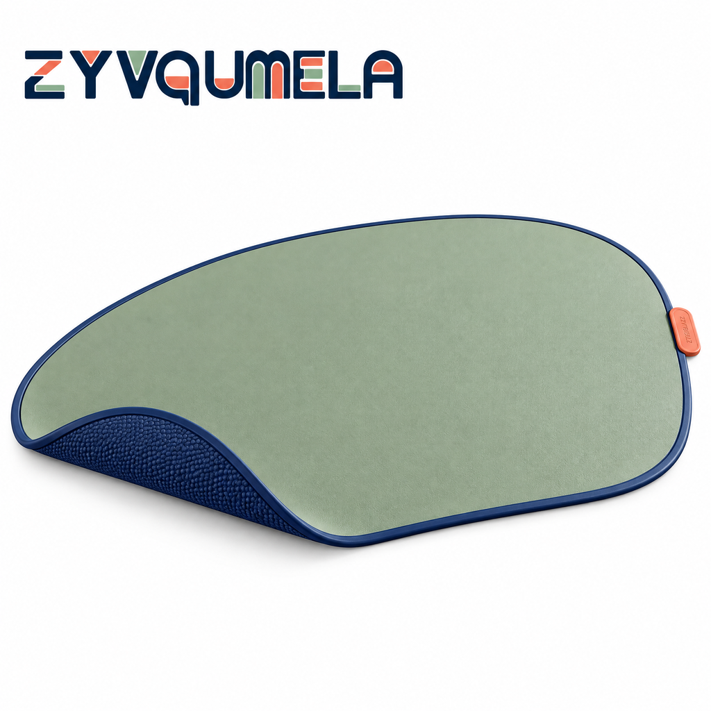 ZYVQUMELA Pebble-Shaped Silicone Desk Mat, Non-Slip Desk Surface Protector and Writing Pad, 23.6 x 15.7 in, Sage Green