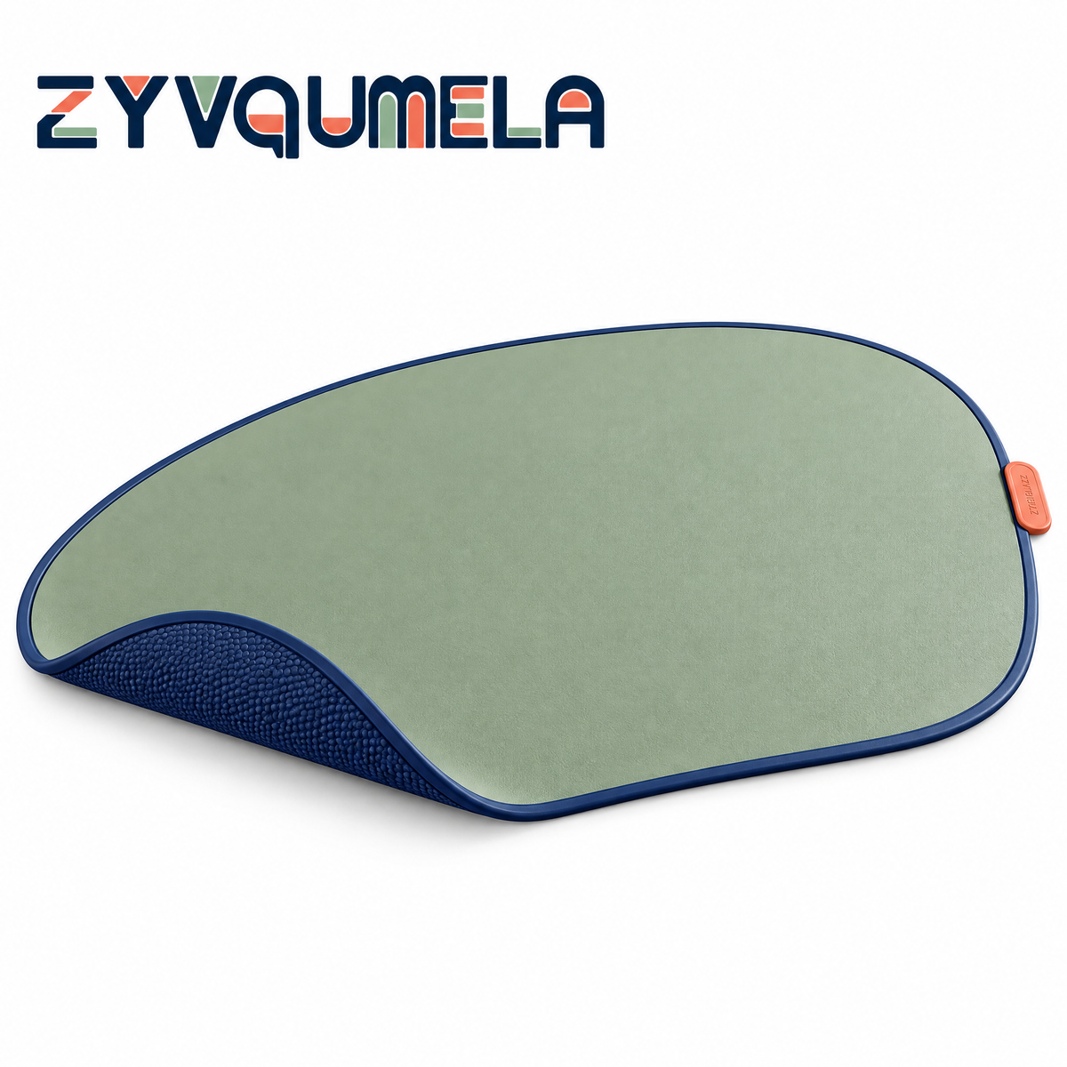 ZYVQUMELA Pebble-Shaped Silicone Desk Mat, Non-Slip Desk Surface Protector and Writing Pad, 23.6 x 15.7 in, Sage Green